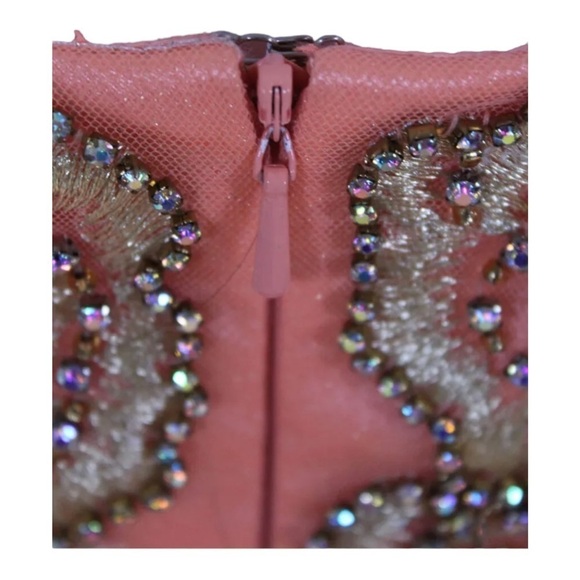 NWT SHERRI HILL One Shoulder Embellished Mermaid Tulle Gown Pastel Orange Size 6 - Picture 9 of 12